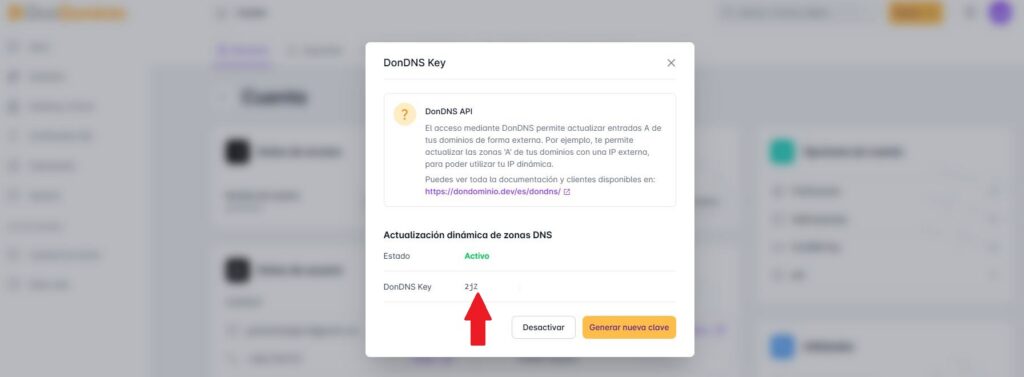 DonDominio api key 4